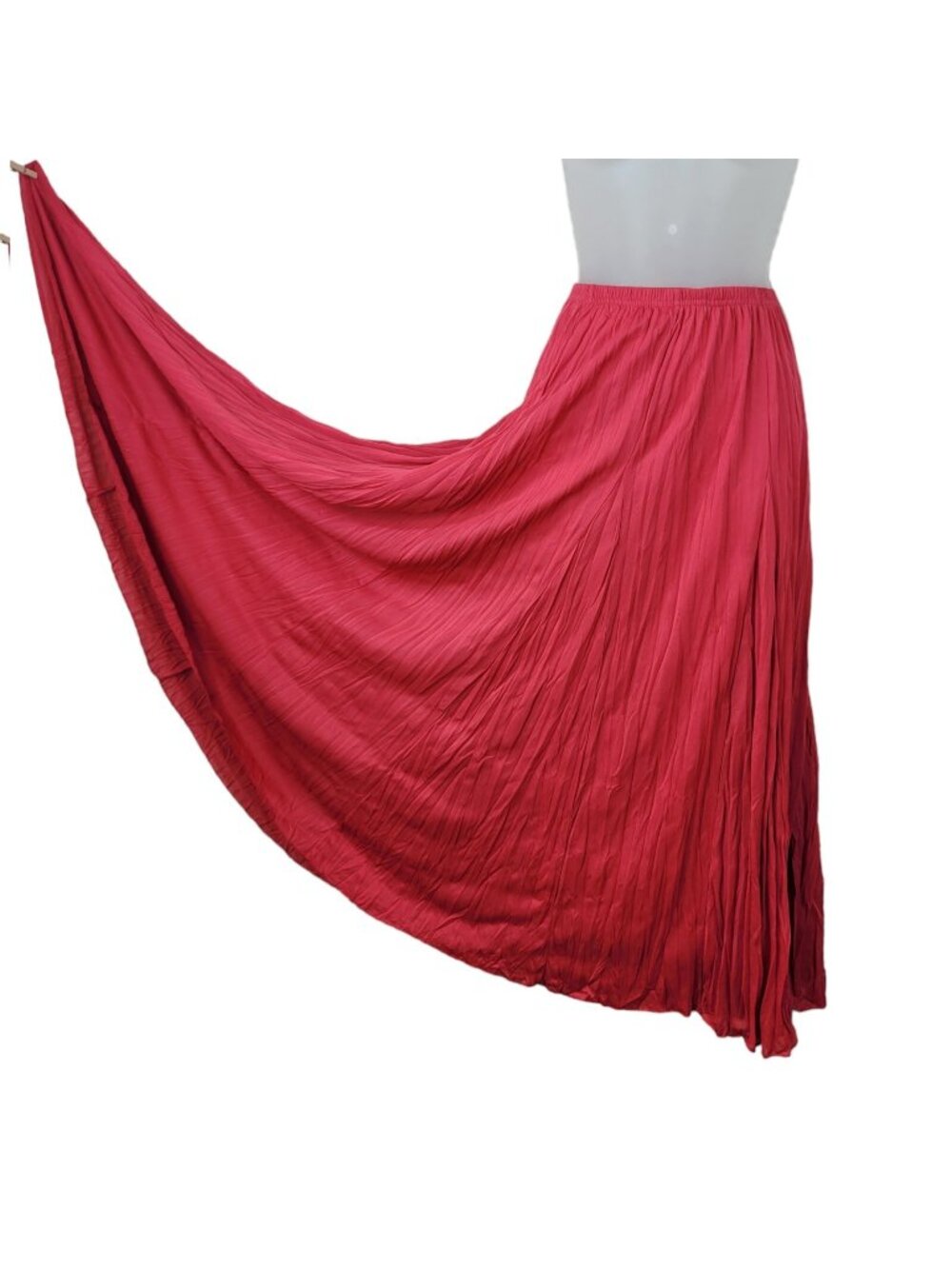Avenue Flare Midi Skirt Plus Size 14/16 Elastic Waist Pull On Boho Pleated